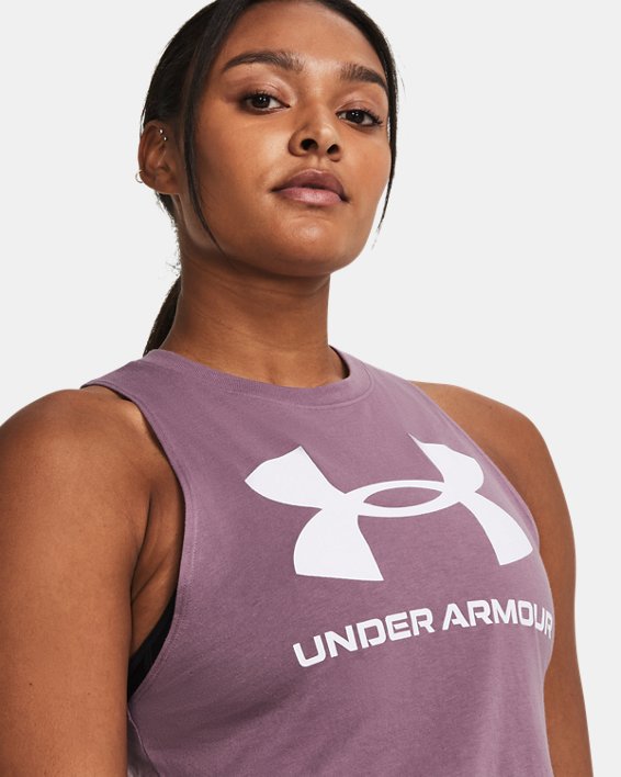 Women's UA Rival Tank in Purple image number 3